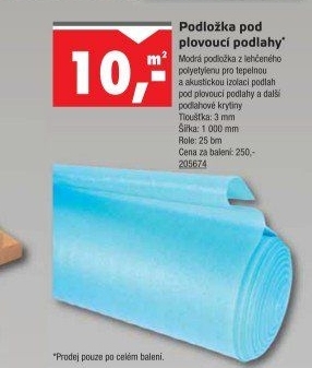 Podložka pod plovoucí podlahy Mirelon