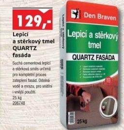 Lepicí a stěrkový tmel Quartz Fasáda Den Braven