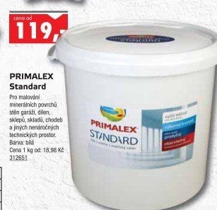 Bílá interiérová barva Standard Primalex