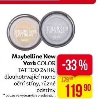 Oční stíny 24H Color Tattoo Maybelline