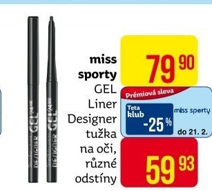 Oční linky gelové Studio Lash Designer Miss Sporty
