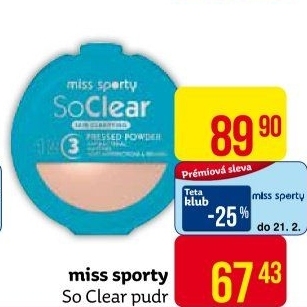 Pudr matující So Clear Miss Sporty