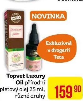 Přírodní pleťový olej Luxury Topvet