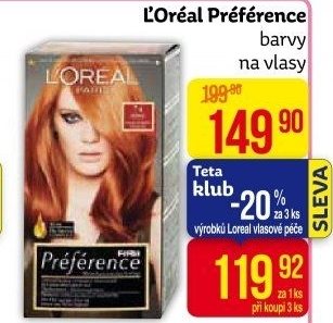 Barva na vlasy Préférence L'oréal