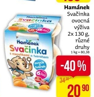 Příkrm ovocný Svačinka Hamánek