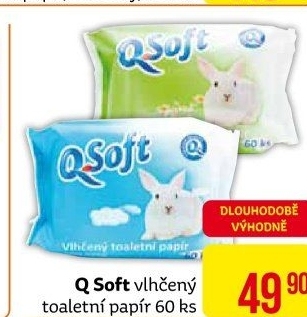 Vlhčený toaletní papírQ Soft