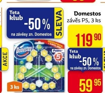 WC blok tuhý Power 5 Domestos