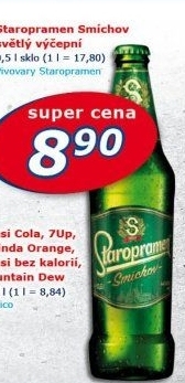 Pivo světlé výčepní 10° Smíchov Staropramen
