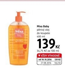 Olej pěnivý do sprchy i koupele Baby Mixa