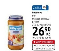 Masozeleninový příkrm bio Babylove