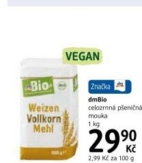Mouka celozrnná dm Bio