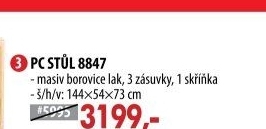 PC stůl 8847 lakovaný