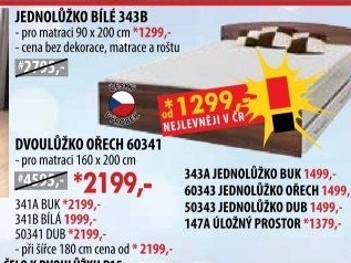 Dvoulůžko 60341 ořech/bílá