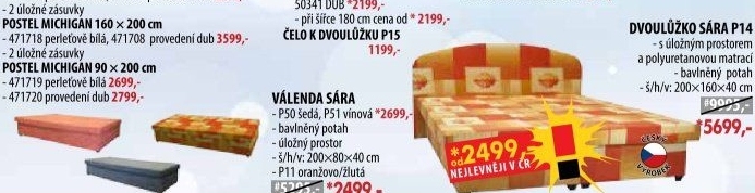 Čelo k dvoulůžku SÁRA