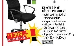 Kancelářské křeslo PREZIDENT červené K56