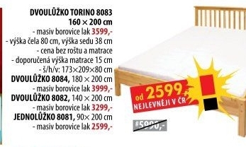 Dvoulůžko TORINO 160x200