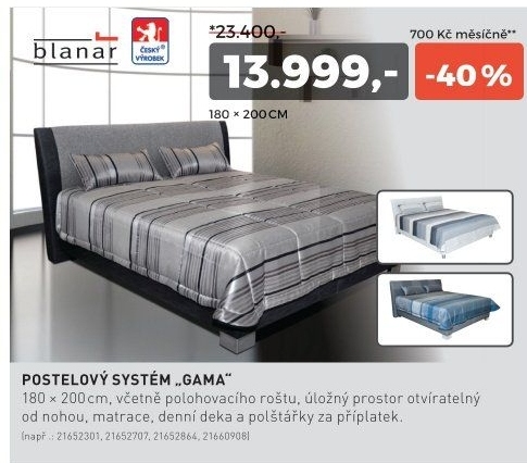 Čalouněná postel GAMA TARANTO