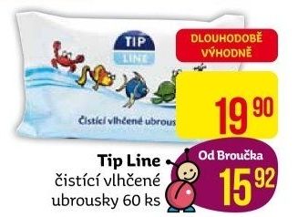 Vlhčené ubrousky dětské Tip Line