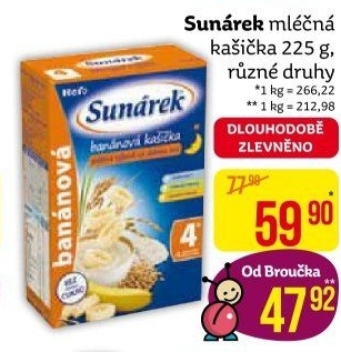 Kaše mléčná Sunárek