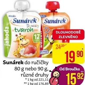 Příkrmy Do ručičky Sunárek