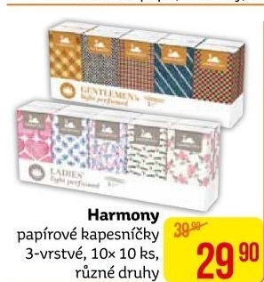 Papírové kapesníčky 3vrstvé Harmony