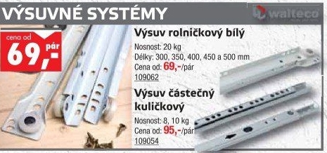 Výsuvné systémy Walteco