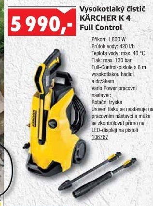 Vysokotlaký čistič Kärcher K4 Full Control Car