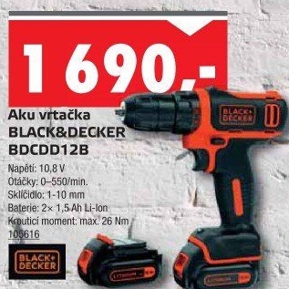 Aku vrtačka Black&amp