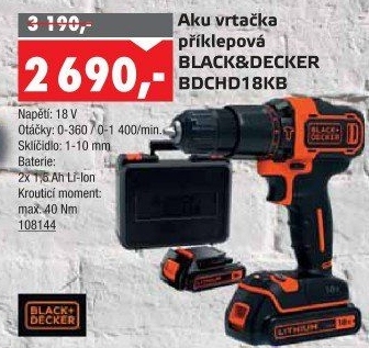 Příklepová aku vrtačka Black&amp