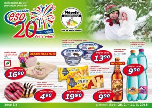 akční leták ESO MARKET 28.2.2018-11.3.2018