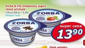 Ochucený jogurt smetanový řecký Zorba