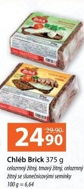 Celozrnný žitný chléb Brick