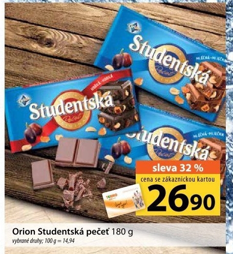 Čokoláda Studentská pečeť Orion