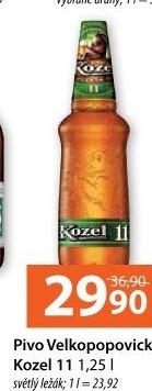 Pivo světlý ležák 11° Medium Velkopopovický Kozel