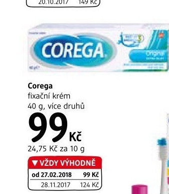 Fixační krém na zubní protézu Corega
