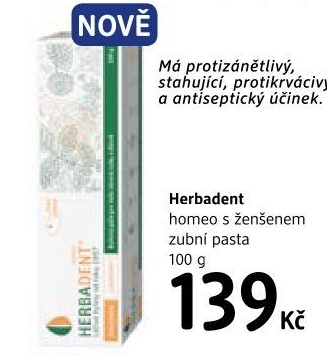 Pasta na zuby bylinná Homeo Herbadent