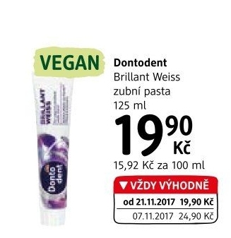 Pasta na zuby Brillant Weiss Dontodent