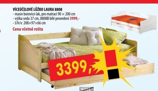 Jednolůžko s přistýlkou LAURA