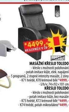 Masážní křeslo TOLEDO hnědé K71