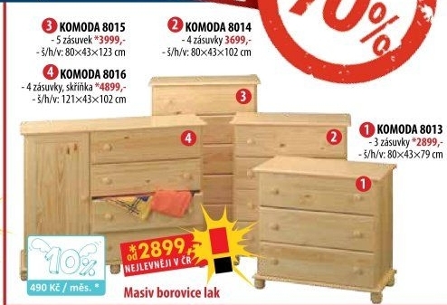 Prádelník 5 zásuvek 8015