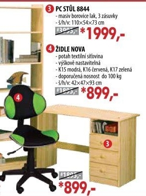 PC stůl 8844 lakovaný