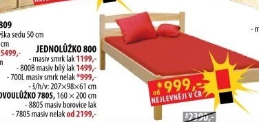 Jednolůžko 800 lakované