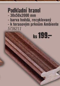 Podkladní hranol pro terasová prkna WPC Woodplastic