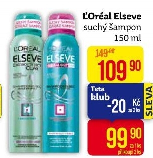 Suchý šampon Elséve L'Oréal