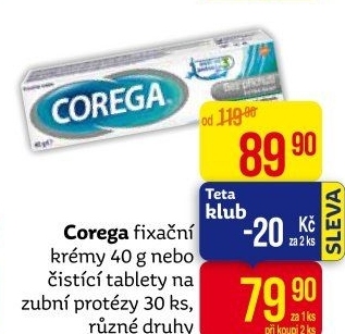 Fixační krém na zubní protézu Corega
