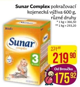 Kojenecké mléko Sunar Complex