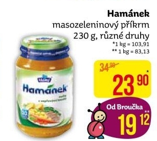 Příkrm masozeleninový Hamánek