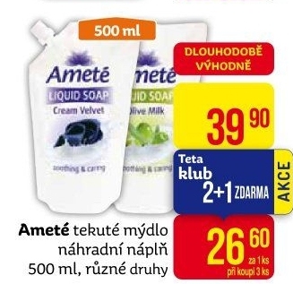 Tekuté mýdlo Ameté- náhradní náplň