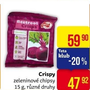 Chipsy zeleninové Crispy