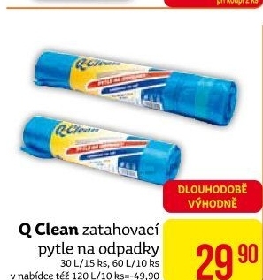 Zatahovací pytle na odpadky 30 l Q Clean